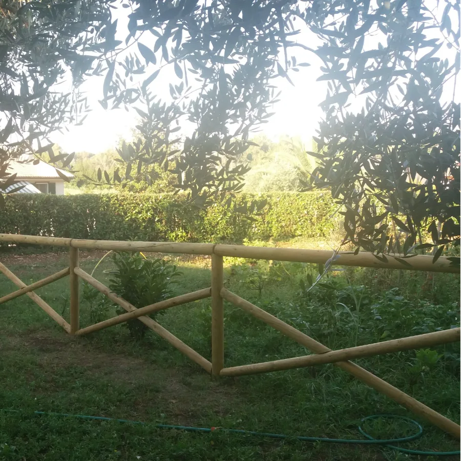Onlywood Staccionata in Legno a Croce Sant'Andrea in Pino. Dimensioni (misure L 150 centimetri x H 150 centimetri). Modulo continuativo con 1 piantone-48969