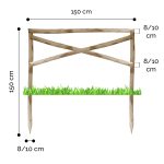 Onlywood Staccionata Croce S. Andrea in Castagno scortecciato (dimensioni L 150cm x H 150cm) - Modulo Iniziale con 2 piantoni-0