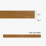 BATTISCOPA IN LEGNO TEAK Impiallacciato - 13 x 80 mm - Asta da 2,40 m - foto 2