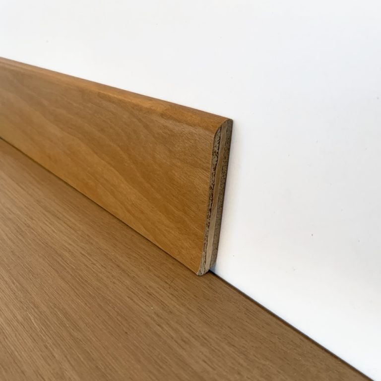 BATTISCOPA IN LEGNO TEAK Impiallacciato - 13 x 80 mm - Asta da 2,40 m-0