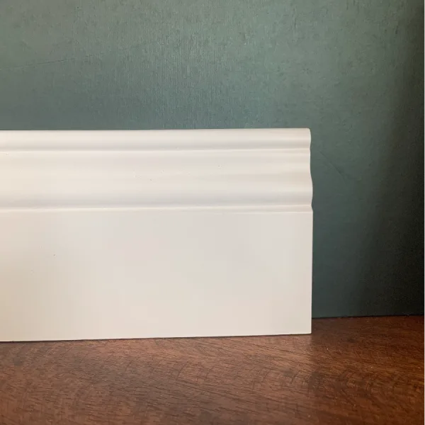 CAMPIONE - Battiscopa 100x13 mm Legno BIANCO - Modello Ducale -0