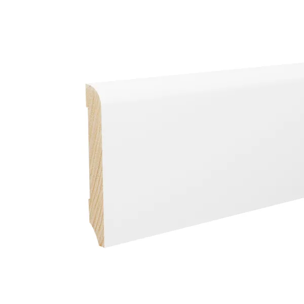 Campione Battiscopa Legno BIANCO Laccato RAL 9016 - 70 x 10 mm-0