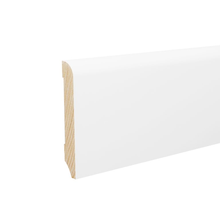 Campione Battiscopa Legno BIANCO Laccato RAL 9016 - 70 x 10 mm-0
