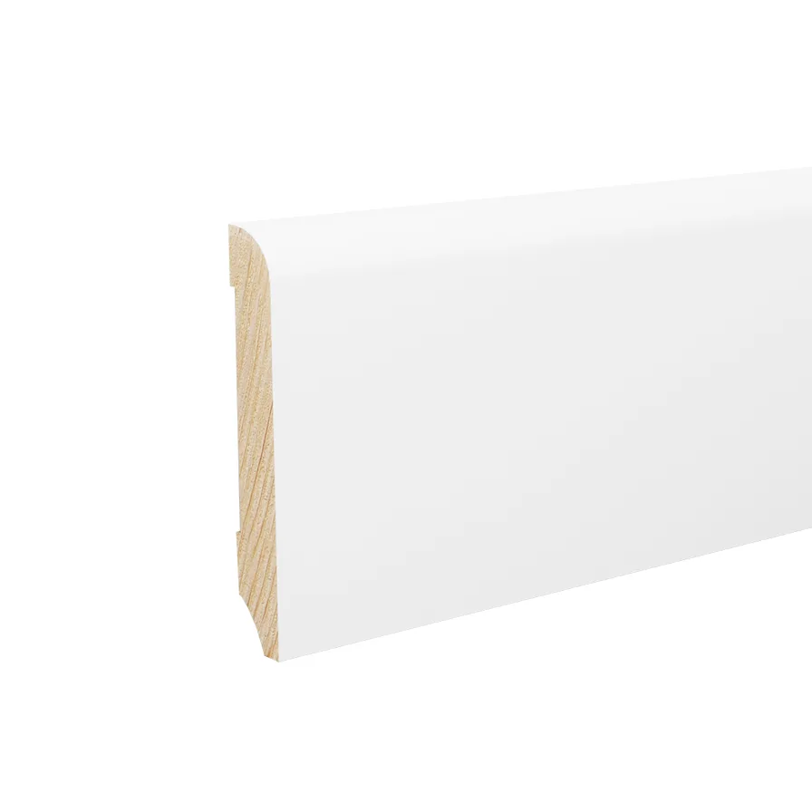 Campione Battiscopa Legno BIANCO Laccato RAL 9016 - 70 x 10 mm-0