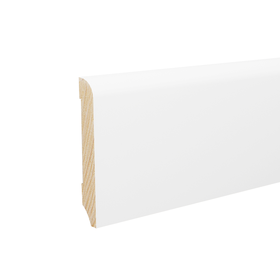 Campione Battiscopa Legno BIANCO Laccato RAL 9016 - 70 x 10 mm-0