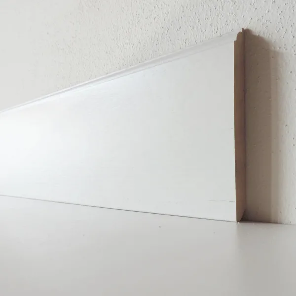 CAMPIONE - Battiscopa 120x13 mm Legno BIANCO - Modello Enea-0