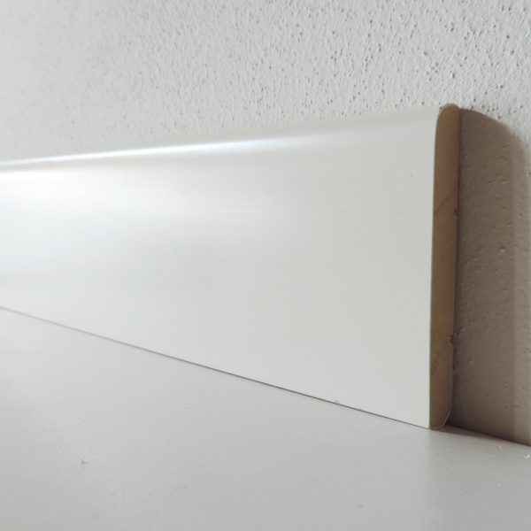 CAMPIONE - Battiscopa 80x10 mm Legno BIANCO - Angolo Dritto-0