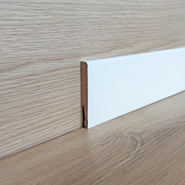 CAMPIONE - Battiscopa MDF Bianco Liscio - 12 x 80 mm - Asta da 2,4 m - Verniciabile-0