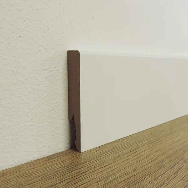 CAMPIONE - Battiscopa MDF Bianco Liscio - 14 x 75 mm - Asta da 2,4 m - Verniciabile-0