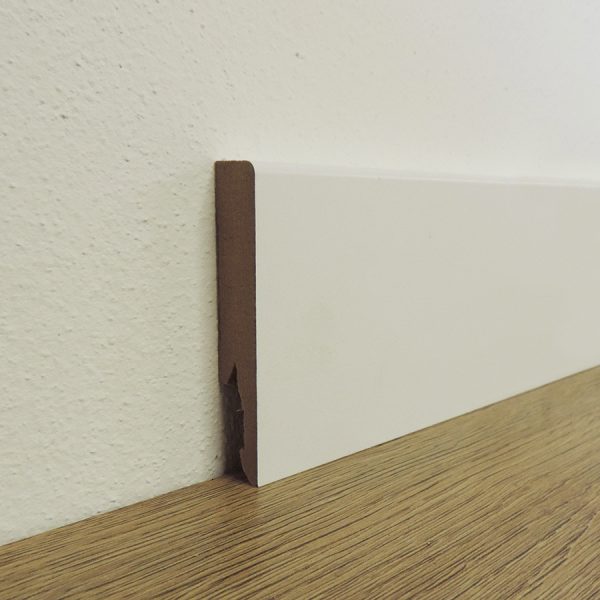 CAMPIONE - Battiscopa MDF Bianco Liscio - 14 x 75 mm - Asta da 2,4 m - Verniciabile-0