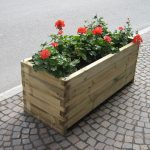 SET 4 Fioriere in legno LINEA PROFESSIONALE 100x50x45,5 h cm con Rivestimento-53990