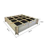 Onlywood Orto Rialzato Legno 16 Scomparti in Pino Trattato 120 x 120 x 18 cm-56420