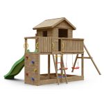 Parco Giochi in Legno Autoclavato Fungoo GALAXY L Torre con Altalene e Scivolo-54124