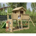 Parco Giochi in Legno Autoclavato Fungoo GALAXY L Torre con Altalene e Scivolo - foto 2