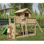 Parco Giochi in Legno Autoclavato Fungoo GALAXY L Torre con Altalene e Scivolo-54120