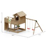 Parco Giochi in Legno Autoclavato Fungoo GALAXY L Torre con Altalene e Scivolo-54122