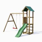 Parco Giochi in Legno Autoclavato Fungoo LUCAS Torre con Scivolo e Altalene-54099