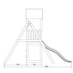 Parco Giochi in Legno Autoclavato Fungoo LUCAS Torre con Scivolo e Altalene-54098