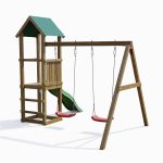 Parco Giochi in Legno Autoclavato Fungoo LUCAS Torre con Scivolo e Altalene-54100