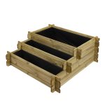 Onlywood Orto Rialzato legno CASCATA 3 Livelli in Pino Trattato 100 x 100 x 36 cm-89868