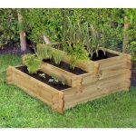 Onlywood Orto Rialzato legno CASCATA 3 Livelli in Pino Trattato 100 x 100 x 36 cm-0