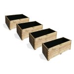 SET 4 Fioriere in legno LINEA PROFESSIONALE 100x50x45,5 h cm con Rivestimento-0