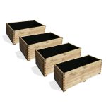 SET 4 Fioriere in legno LINEA PROFESSIONALE 150x50x45,5 h cm con Rivestimento-0