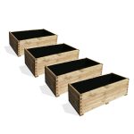 SET 4 Fioriere in legno LINEA PROFESSIONALE 180x50x45,5 h cm con Rivestimento-0
