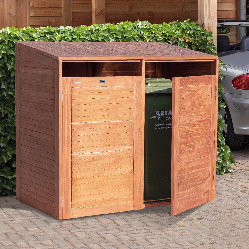 Onlywood Portabidoni da esterno Doppio 150 X 75 X 135 h.cm in Legno Hardwood - Resistenza Extra-0 Onlywood Portabidoni da esterno Doppio 150 X 75 X 135 h.cm in Legno Hardwood - Resistenza Extra-0