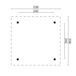 Onlywood Gazebo in Legno KIOSK Tetto in Legno 338 x 338 cm - Antivento-54547