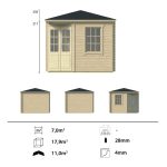 Onlywood Casetta da giardino Angolare in legno ASMUND - 300 x 300 cm-55020