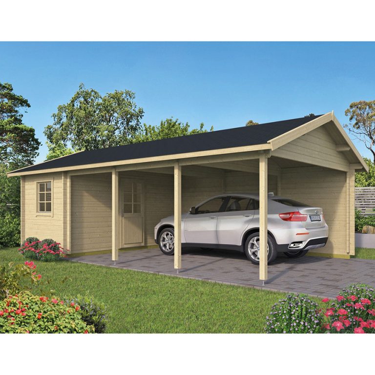 Onlywood Copertura in legno per auto EVER - 770 x 430 cm -0