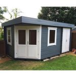 Onlywood Casetta da giardino Angolare in legno HELGE - 500 x 350 cm-55258