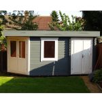 Onlywood Casetta da giardino Angolare in legno HELGE - 500 x 350 cm-55257