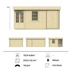 Onlywood Casetta da giardino Angolare in legno HELGE - 500 x 350 cm-55256