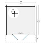 Onlywood Casetta in legno da giardino GITTE - 260 x 260 cm-54785