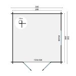 Onlywood Casetta in legno da giardino HALVAR - 300 x 300 cm-55135