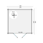 Onlywood Casetta in legno da giardino JORGEN - 290 x 290 cm-54950