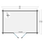 Onlywood Casetta in legno da giardino MINI MODERN - 300 x 200 cm-55006