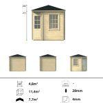 Onlywood Casetta da giardino Angolare in legno JOS - 250 x 250 cm-54984