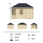 Onlywood Casetta da giardino Angolare in legno SIGRID - 440 x 300 cm-55215