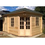 Onlywood Casetta da giardino Angolare in legno SIGRID - 440 x 300 cm-0