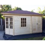 Onlywood Casetta da giardino Angolare in legno SIGRID - 440 x 300 cm-55213