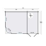 Onlywood Casetta da giardino Angolare in legno SIGRID - 440 x 300 cm-55214