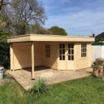 Onlywood Casetta in legno con tettoia laterale STIG 500 X 300 cm-0