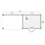 Onlywood Casetta in legno con tettoia laterale MAJA 640 X 240 cm-54922
