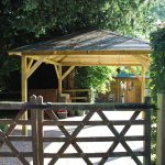 Onlywood Gazebo in Legno KIOSK Tetto in Legno 430 x 430 cm - Antivento-55569