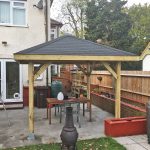 Onlywood Gazebo in Legno KIOSK Tetto in Legno 338 x 338 cm - Antivento-56836