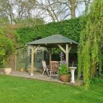 Onlywood Gazebo in Legno KIOSK Tetto in Legno 338 x 338 cm - Antivento-56833