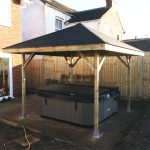 Onlywood Gazebo in Legno KIOSK ECONOMY Tetto in Legno 340 X 340 cm - Antivento-55565